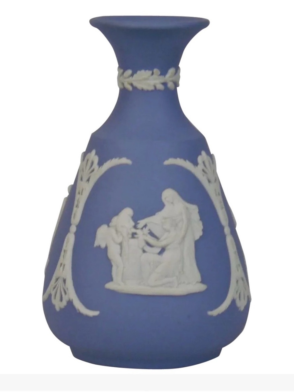Wedgwood Blue and White Jasper-Style Relief Vase